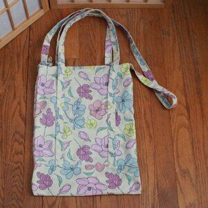 Unknown Brand Floral Print Canvas Shoulder/Hand Tote Bag